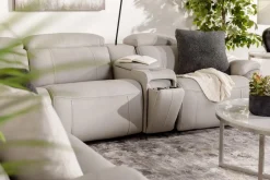 Mor Furniture Reclining Sectionals|Sectionals|Imperial 6 Piece 2 Power Sectional In Blanca Light Gray Leather