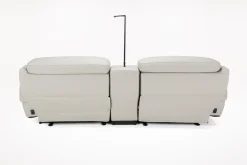 Mor Furniture Reclining Loveseats|Loveseats|Imperial 2 Power Console Loveseat In Blanca Light Gray Leather