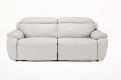 Mor Furniture Reclining Loveseats|Reclining Sofas|Imperial 2 Power Loveseat In Blanca Light Gray Leather