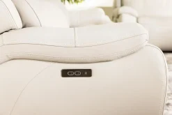 Mor Furniture Reclining Loveseats|Reclining Sofas|Imperial 2 Power Loveseat In Blanca Light Gray Leather