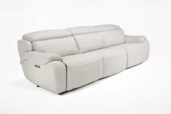 Mor Furniture Living Room Sets|Imperial 2 Power Sofa & Loveseat In Blanca Light Gray Leather