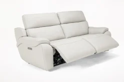 Mor Furniture Living Room Sets|Imperial 2 Power Sofa & Loveseat In Blanca Light Gray Leather