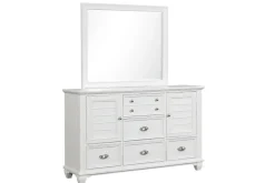 Mor Furniture Bedroom Sets|Jamestown Panel Bed, Dresser, Mirror & Nightstand In , Queen White