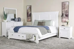 Mor Furniture Bedroom Sets|Jamestown Storage Bed, Dresser, Mirror & Nightstand In , Queen White