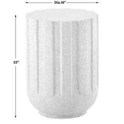 Mor Furniture Outdoor Accent Tables|Jane Outdoor Round Accent Table In White
