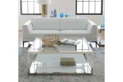 Mor Furniture Coffee Tables|Jasper Coffee Table In Glass/Stainless Steel