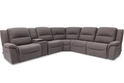 Mor Furniture Reclining Sectionals|Sectionals|Jaxon 6 Piece 2 Power Sectional In Mushroom