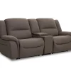 Mor Furniture Reclining Loveseats|Loveseats|Jaxon 2 Power Console Loveseat In Mushroom