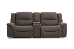 Mor Furniture Reclining Loveseats|Loveseats|Jaxon 2 Power Console Loveseat In Mushroom