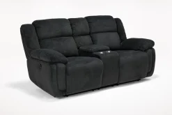Mor Furniture Loveseats|Jayne Power Console Loveseat In Brown