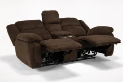 Mor Furniture Loveseats|Jayne Power Console Loveseat In Brown