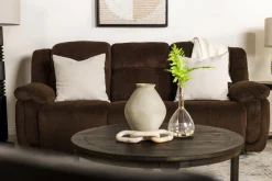 Mor Furniture Sofas|Jayne Power Sofa W/ Drop Down Table In Brown