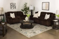 Mor Furniture Sofas|Jayne Power Sofa W/ Drop Down Table In Brown