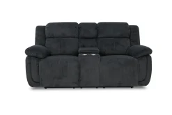 Mor Furniture Reclining Sofas|Jayne Reclining Sofa W/ Drop Down Table & Console Loveseat In Charcoal