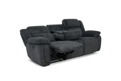 Mor Furniture Reclining Sofas|Jayne Reclining Sofa W/ Drop Down Table & Console Loveseat In Charcoal