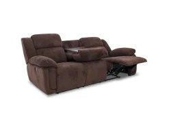 Mor Furniture Reclining Sofas|Jayne Reclining Sofa W/ Drop Down Table & Console Loveseat In Charcoal