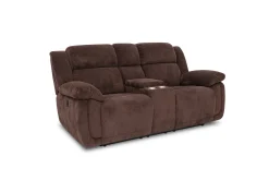Mor Furniture Reclining Sofas|Jayne Reclining Sofa W/ Drop Down Table & Console Loveseat In Charcoal