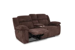 Mor Furniture Reclining Sofas|Jayne Reclining Sofa W/ Drop Down Table & Console Loveseat In Charcoal