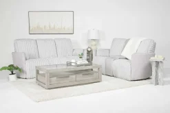 Mor Furniture Reclining Loveseats|Loveseats|Jessica 2 Power Console Loveseat In Presley Fog/Charlotte Mist