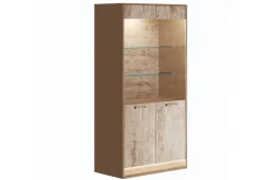 Mor Furniture Curio Cabinets|Jo Curio Cabinet In Gold/Travertino Eco Stone