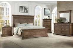 Mor Furniture Beds|Jolie Vue Panel Bed In , Queen Brushed Walnut