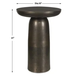 Mor Furniture Outdoor Accent Tables|Joppa Outdoor Round Accent Table In Bronze