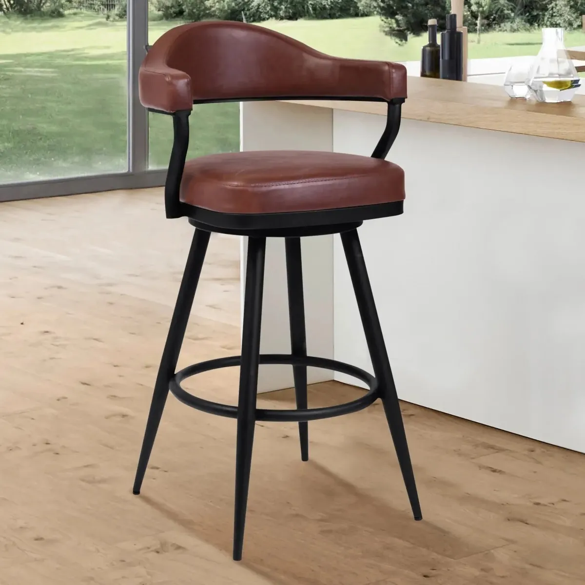 Mor Furniture Barstools|Justin Barstool In Vintage Coffee Brown, 30 Inch