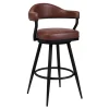 Mor Furniture Counter Height Stools|Barstools|Justin Counter Height Stool In Vintage Coffee Brown, 26 Inch