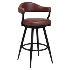 Mor Furniture Counter Height Stools|Barstools|Justin Counter Height Stool In Vintage Coffee Brown, 26 Inch