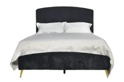 Mor Furniture Upholstered Beds|Beds|Kailani Upholstered Panel Bed In Black, Queen