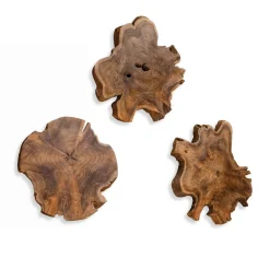 Mor Furniture Wall Art & Accents|Kalani Wood Wall Art In Bleached Brown, Set Of 3