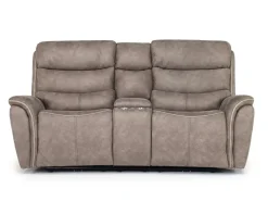 Mor Furniture Reclining Loveseats|Loveseats|Kamari 2 Power Console Loveseat In Gray