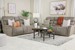 Mor Furniture Reclining Loveseats|Loveseats|Kamari 2 Power Console Loveseat In Gray