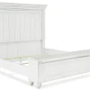 Mor Furniture Bedroom Sets|Kanwyn Panel Bed W/ Storage, Dresser, Mirror & Nightstand In White Wash, Queen