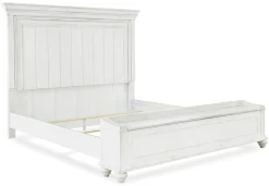 Mor Furniture Storage Beds|Beds|Kanwyn Panel Bed W/ Storage In White Wash, Queen