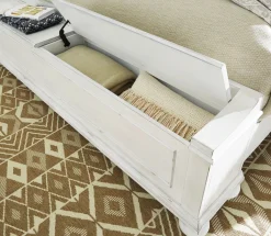 Mor Furniture Storage Beds|Beds|Kanwyn Panel Bed W/ Storage In White Wash, Queen