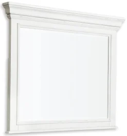Mor Furniture Bedroom Sets|Kanwyn Upholstered Panel Bed, Dresser, Mirror & Nightstand In White Wash, Queen