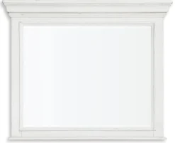 Mor Furniture Bedroom Sets|Kanwyn Upholstered Panel Bed, Dresser, Mirror & Nightstand In White Wash, Queen