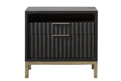 Mor Furniture Nightstands|Kentfield 2 Drawer Nightstand In Black Drifted Oak