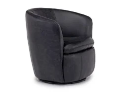 Mor Furniture Chairs|Kierreys Swivel Chair In Charcoal Leather