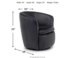 Mor Furniture Chairs|Kierreys Swivel Chair In Charcoal Leather