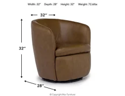 Mor Furniture Chairs|Kierreys Swivel Chair In Charcoal Leather