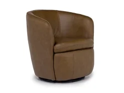 Mor Furniture Chairs|Kierreys Swivel Chair In Charcoal Leather