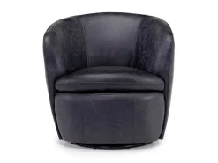 Mor Furniture Chairs|Kierreys Swivel Chair In Charcoal Leather