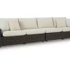 Mor Furniture Outdoor Sectionals|Kimora Outdoor 2 Piece Sectional In Beige/Dark Brown