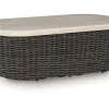 Mor Furniture Outdoor Coffee Tables|Kimora Outdoor Coffee Table In Beige/Dark Brown