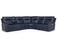 Mor Furniture Reclining Sectionals|Reclining Sofas|Kingston 6 Piece 3 Power Sectional W/ 3 Power Armless Recliner In Canyon Ocean