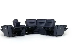 Mor Furniture Reclining Sectionals|Reclining Sofas|Kingston 6 Piece 3 Power Sectional W/ 3 Power Armless Recliner In Canyon Ocean