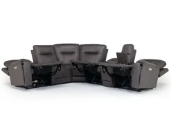 Mor Furniture Reclining Sectionals|Reclining Sofas|Kingston 6 Piece 3 Power Sectional W/ 3 Power Armless Recliner In Canyon Ocean