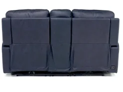 Mor Furniture Reclining Loveseats|Loveseats|Kingston 3 Power Console Loveseat In Ocean Blue